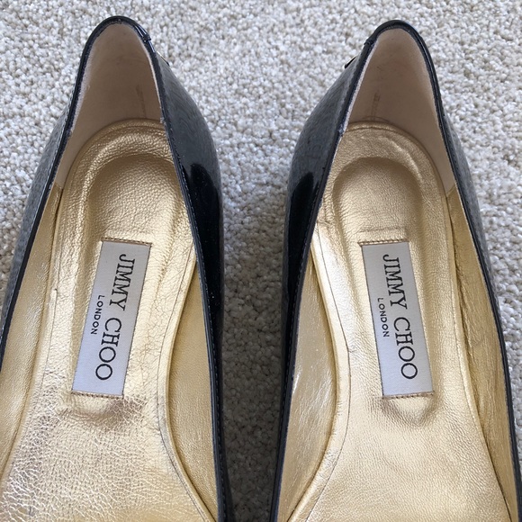 Jimmy Cho Patent Gala Loafers in Black - Picture 3 of 8